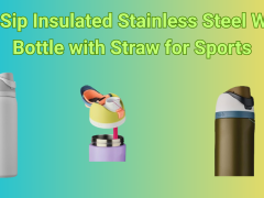 FreeSip Insulated Stainless Steel Water Bottle with Straw for Sports